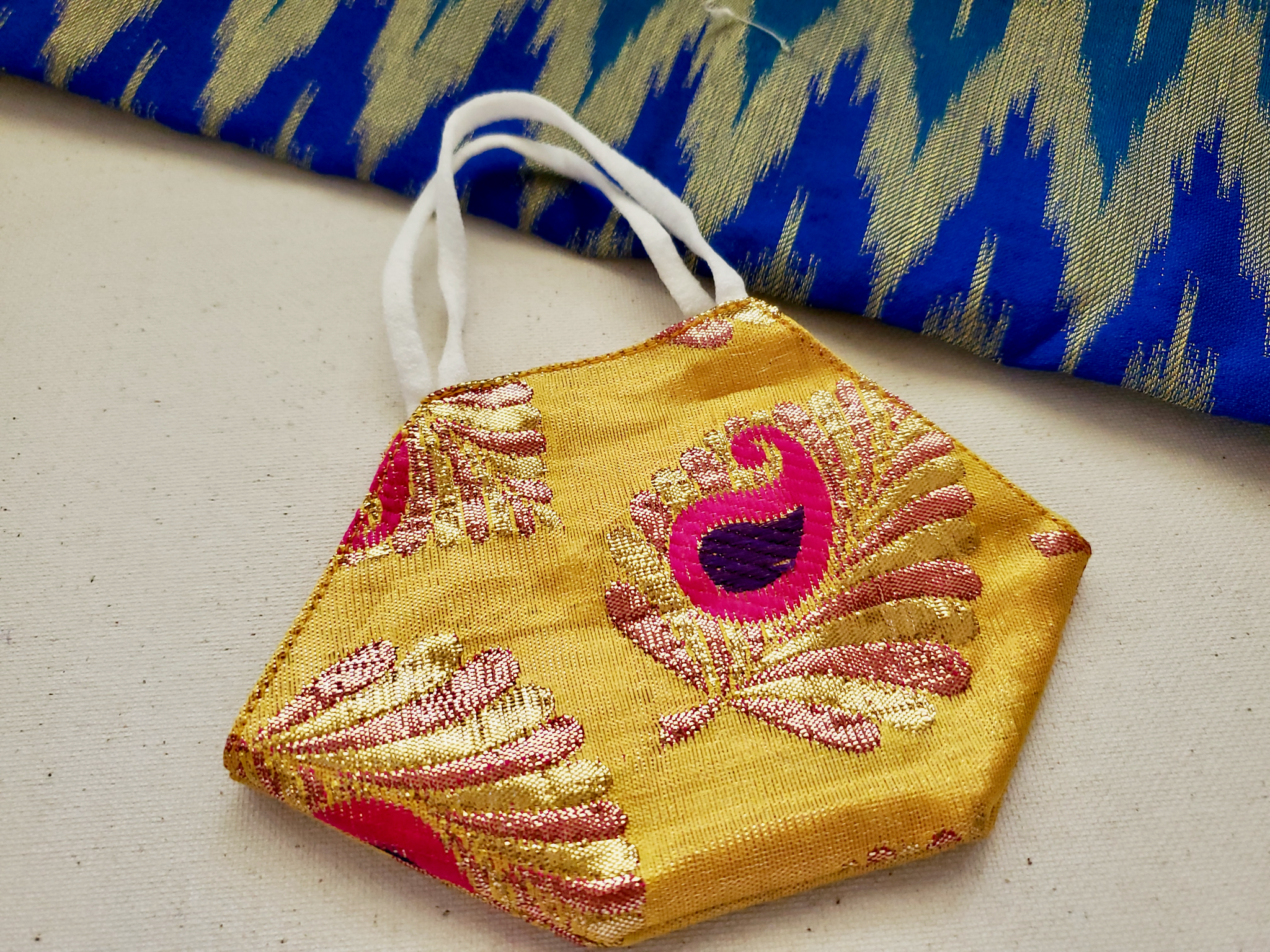 Handmade Embroidered Silk Mask